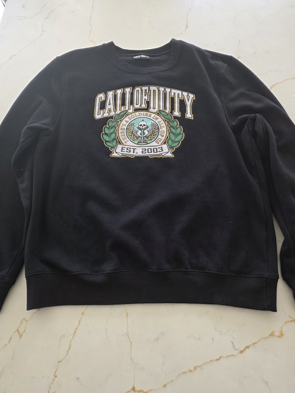 Men's Black Graphic Call Off Duty Sweatshirt Large